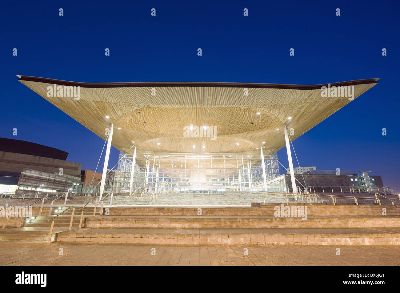 Welsh Assembly Building, Bucht von Cardiff, Cardiff, Wales, Vereinigtes Königreich, Europa Stockfoto