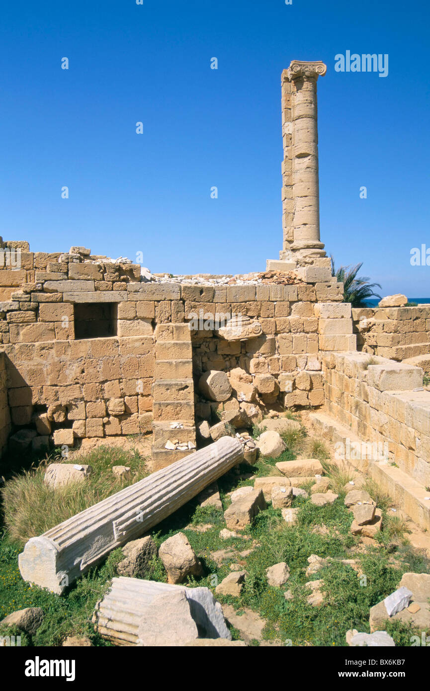 Leptis Magna, UNESCO-Weltkulturerbe, Tripolitanien, Libyen, Nordafrika, Afrika Stockfoto