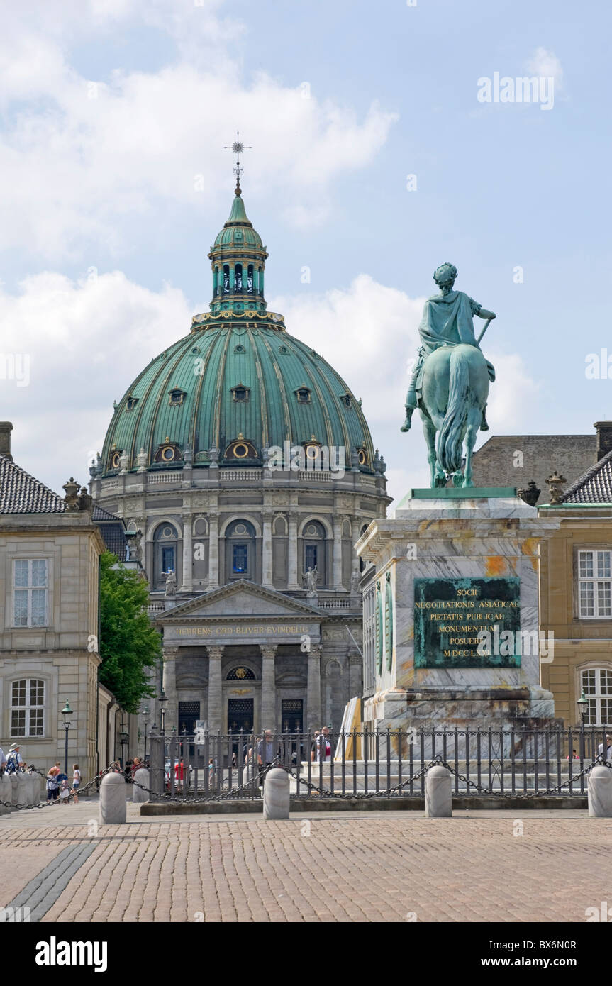Frederik es Kirche vom Innenhof des Amalienborg Palast, Kopenhagen, Dänemark, Skandinavien, Europa Stockfoto