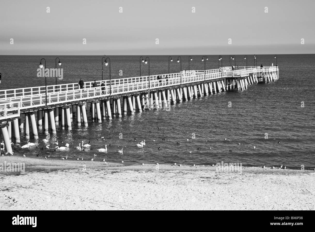 Holzmole in Gdynia, Polen Stockfoto