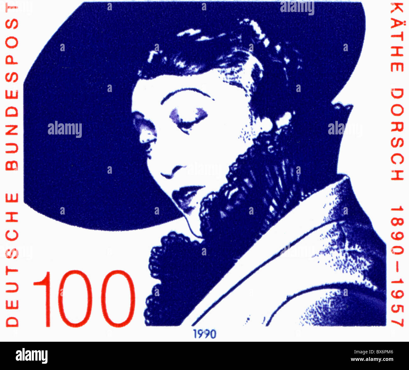 Dorsch, Kaethe, 29.12.1890 - 15.12.1957, deutsche Schauspielerin, Stempel, Deutsche Bundespost (deutsche Bundespost), 1990, Stockfoto