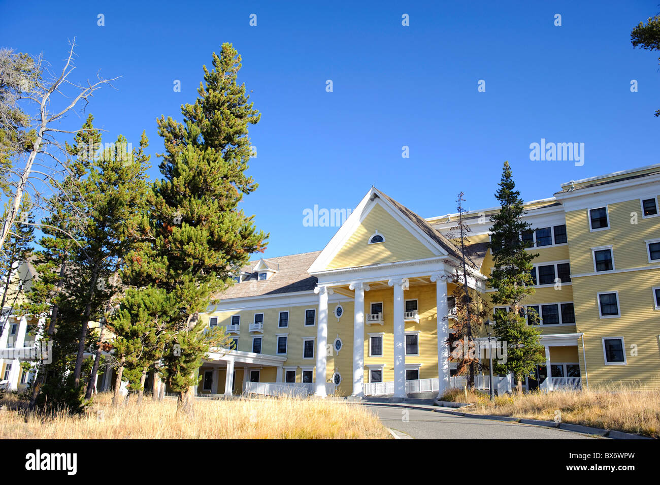 Historische Lake Yellowstone Hotel, Yellowstone-Nationalpark, Wyoming, USA Stockfoto