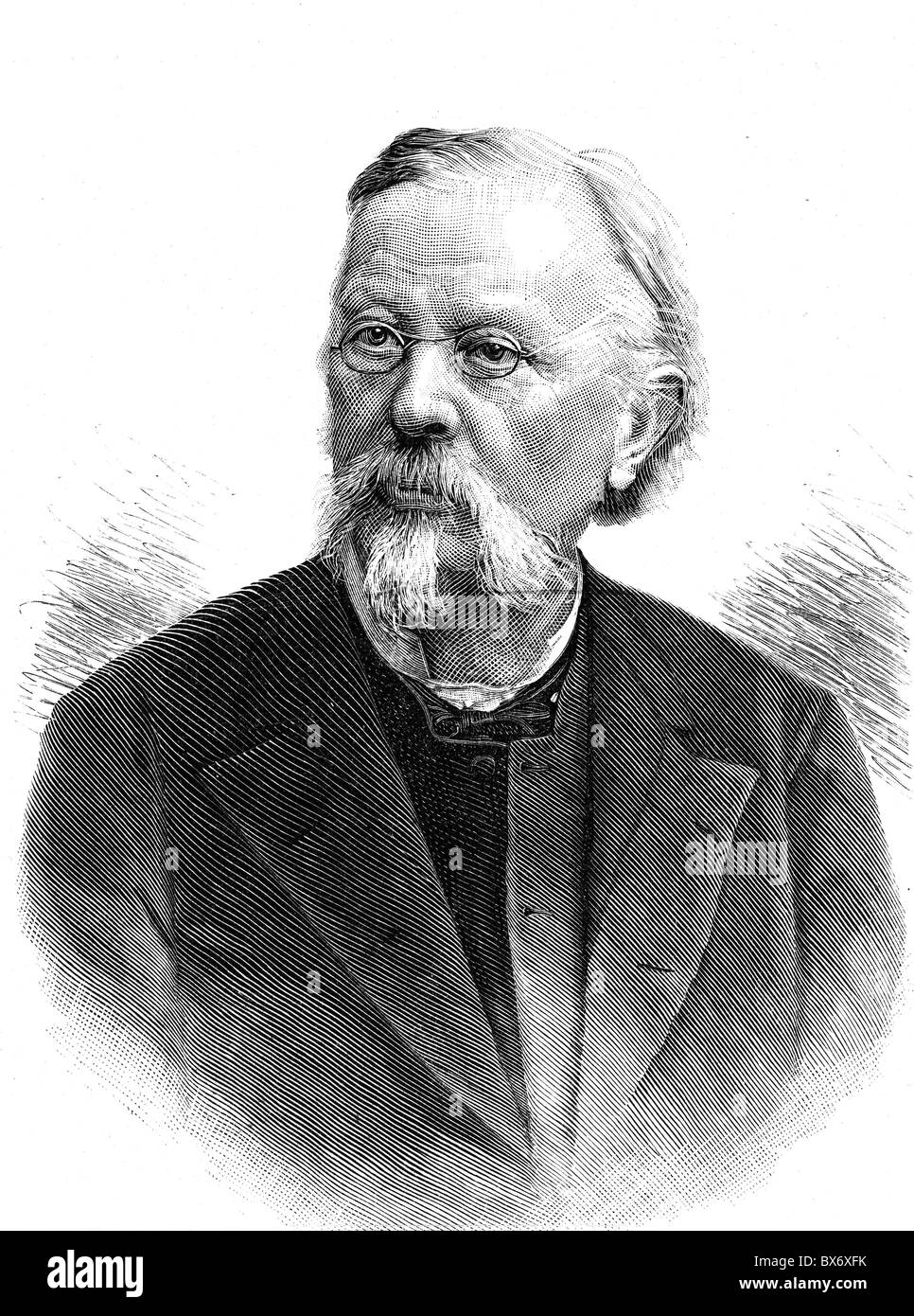 Rost, Wilhelm, 15.8.1822 - 2.5.1892, deutscher Komponist, Musikwissenschaftler, Porträt, Holzgravur, erschienen im Jahre 1892, nach Foto von 1885, Stockfoto