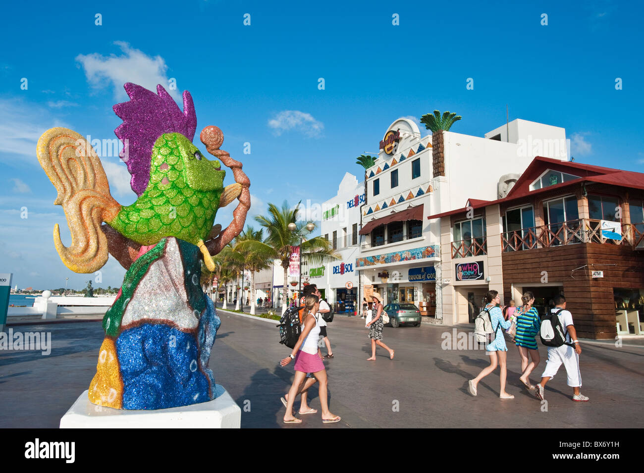 Karneval Dekorationen in San Miguel, Isla de Cozumel (Insel Cozumel), Cozumel, off, Yucatan, Quintana Roo, Mexiko Stockfoto