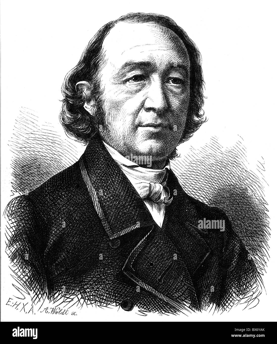 Sturm, Julius, 21.7.1816 - 2.5.1896, deutscher Dichter, Porträt, Holzgravur von A. Woldt, nach Foto, 19. Jahrhundert, Stockfoto