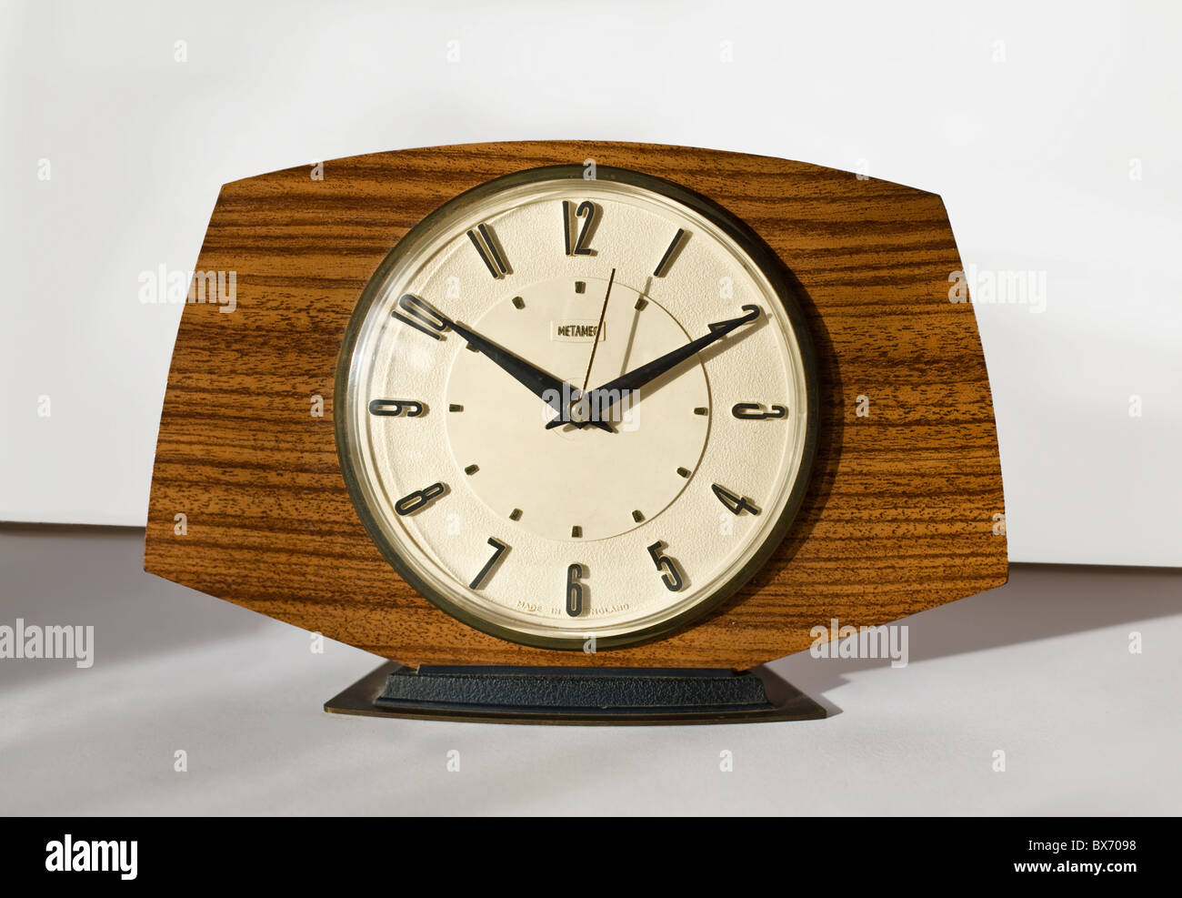 Retro-Metamec Uhr der 1960er Jahre Stockfoto