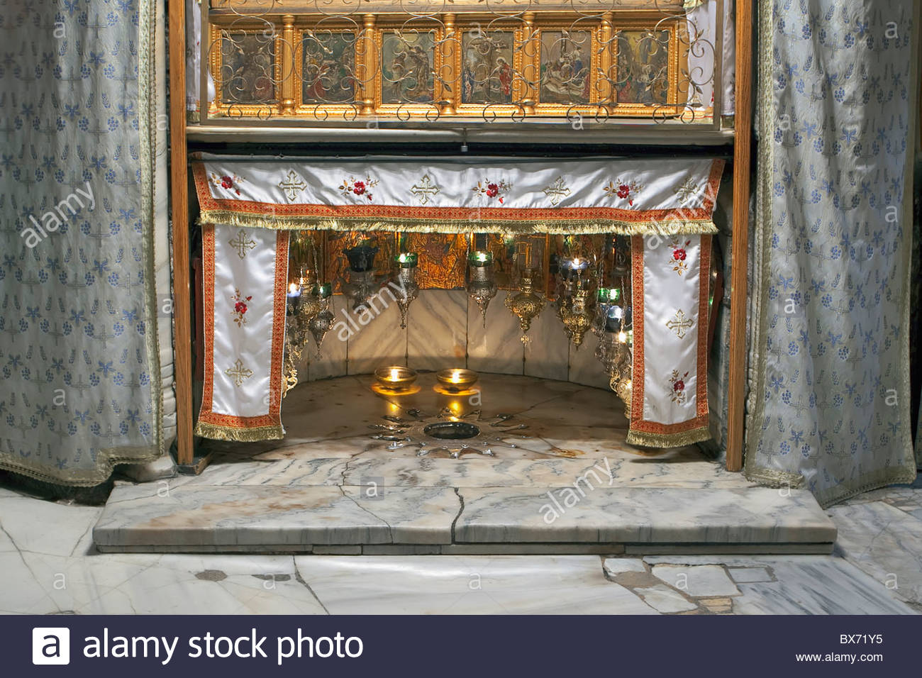 Die Geburtskirche Der Stern Der Angibt Der Ort Wo Jesus