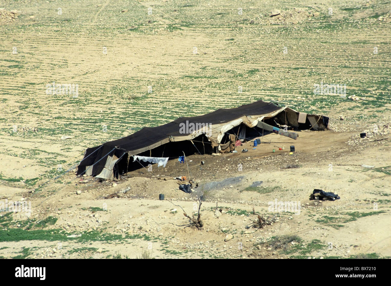Beduinen-Zelt in der Wüste, Jordanien. Stockfoto