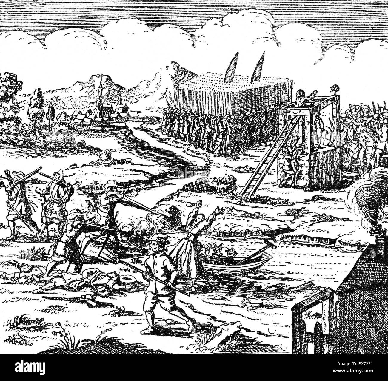 Veranstaltungen, dreißig Jahre Krieg 1618 - 1648, Artist's Urheberrecht nicht gelöscht werden Stockfoto