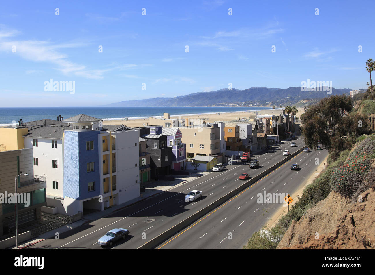 Pacific Coast Highway, Santa Monica, Los Angeles, California, Vereinigte Staaten von Amerika, Nordamerika Stockfoto