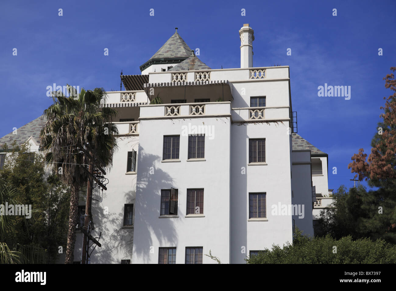 Hotel Chateau Marmont, Sunset Boulevard, Los Angeles, California, Vereinigte Staaten von Amerika, Nordamerika Stockfoto