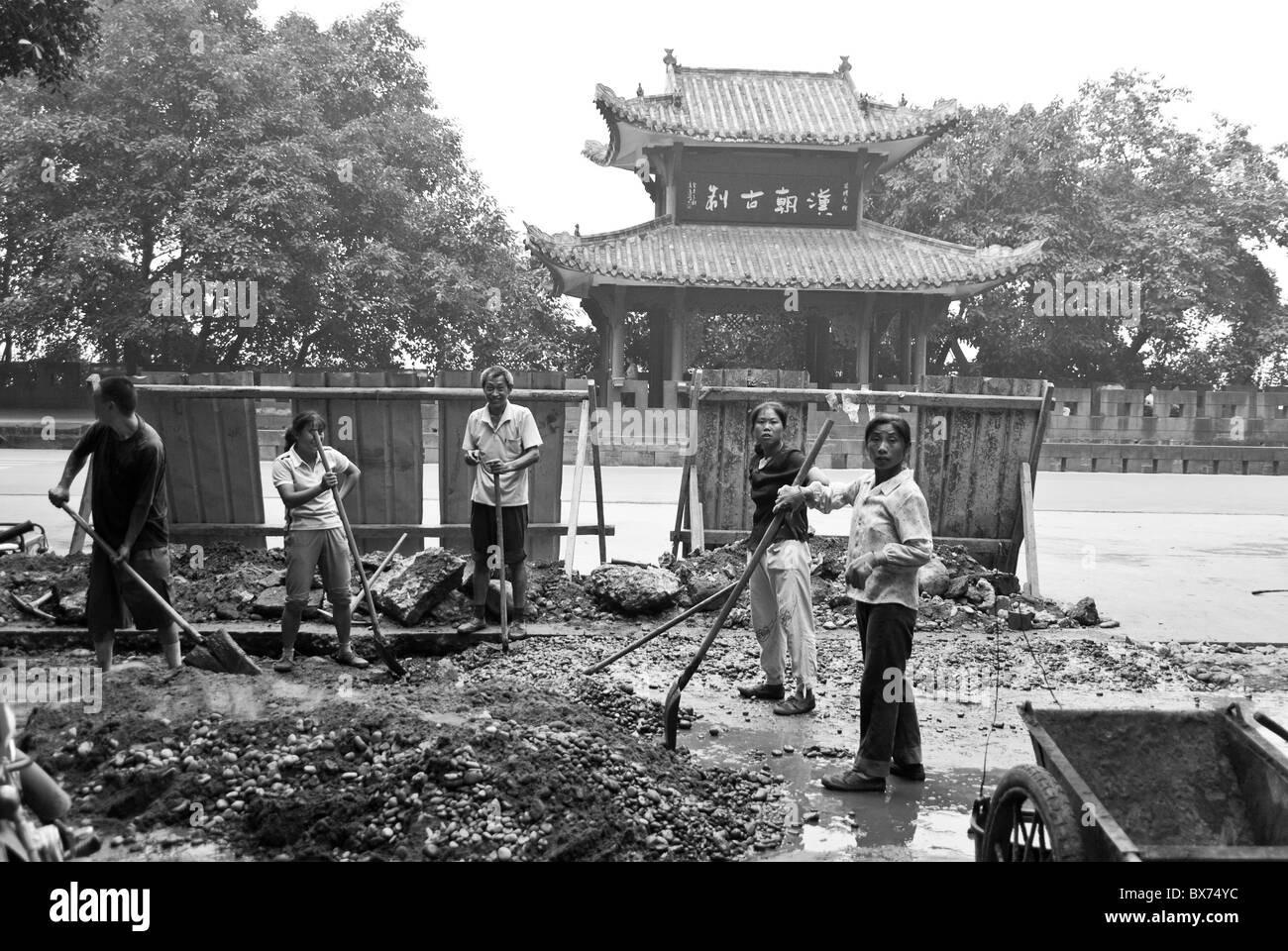 Streetworker in Mianyang, china Stockfoto