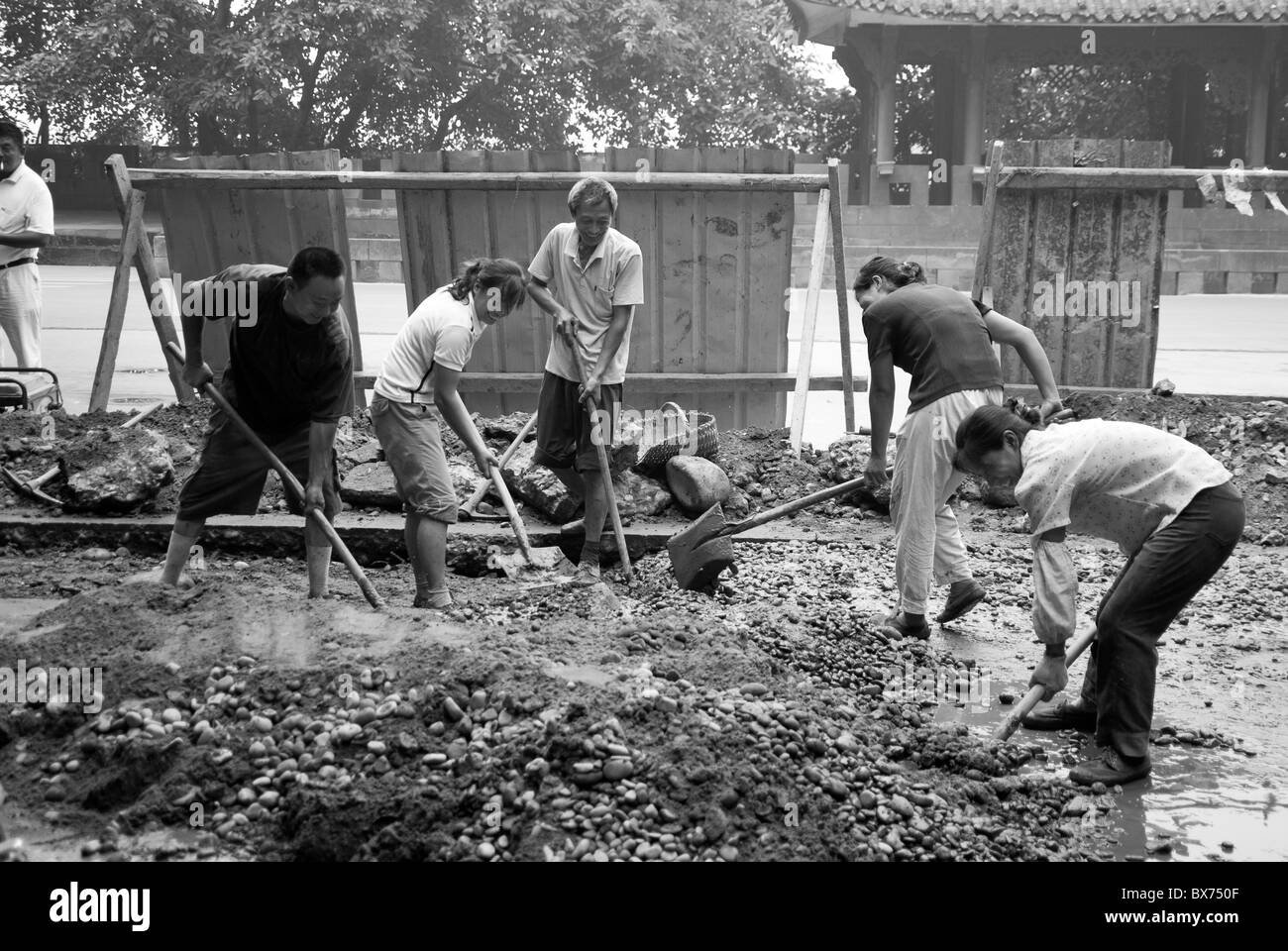 Streetworker in Mianyang, china Stockfoto