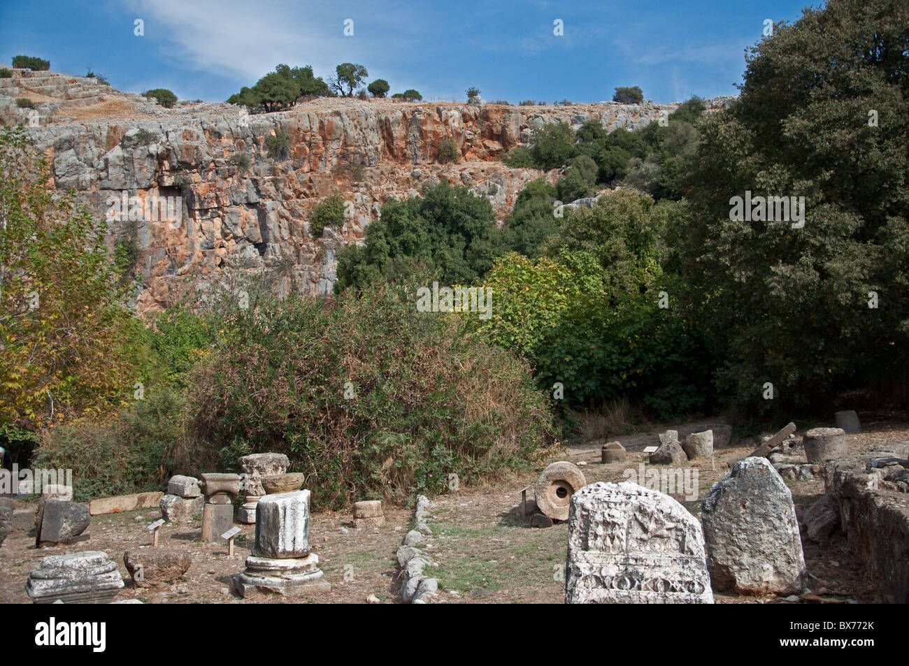 Die verlassene Stadt von Cäsarea Philippi. Stockfoto