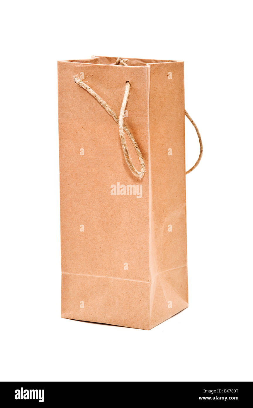 Papierbeutel für Geschenke gemacht von Recyclingpapier Stockfoto