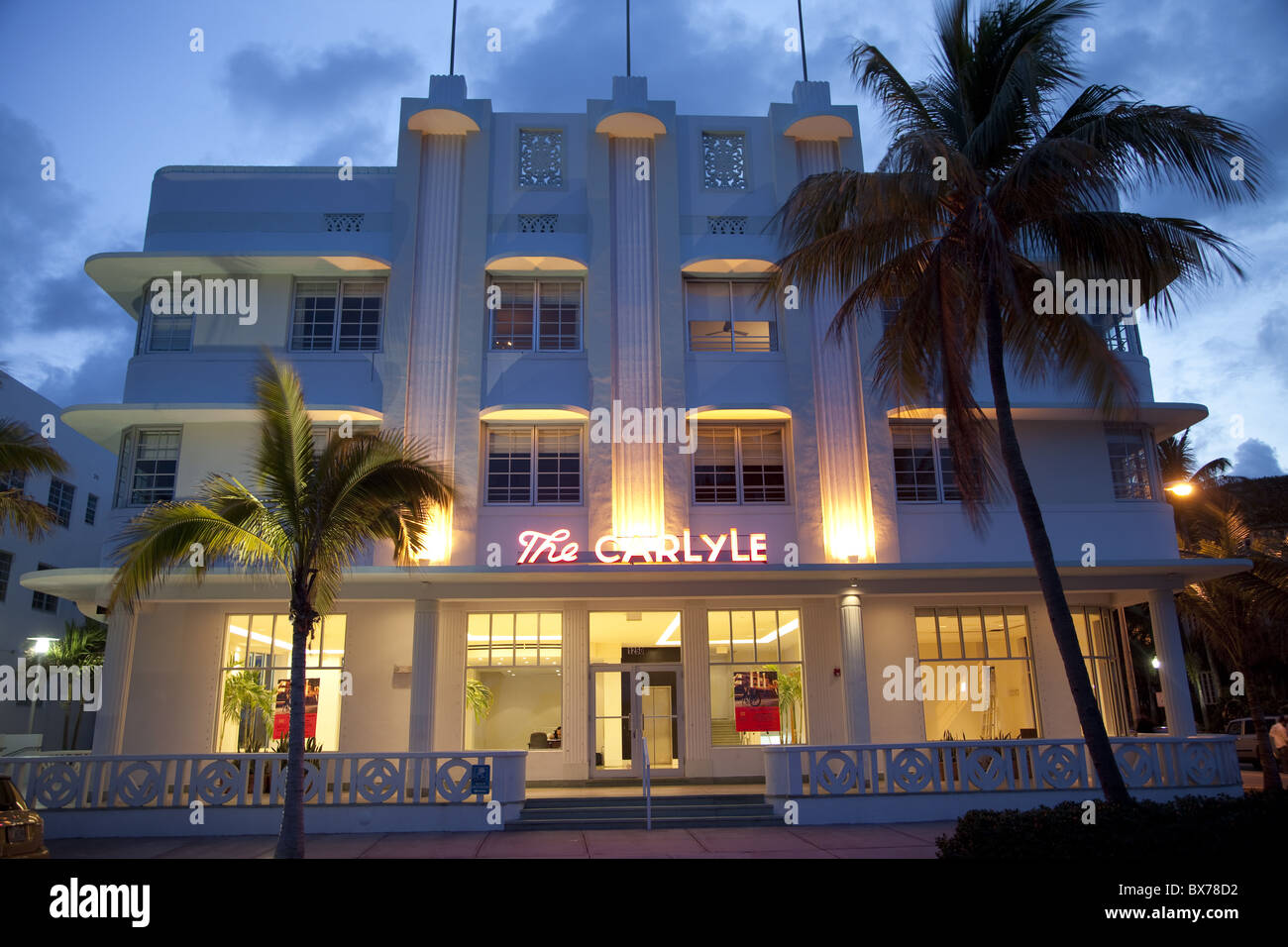Art-Deco-Gebäude in Miami Beach, Florida, Vereinigte Staaten von Amerika, Nordamerika Stockfoto