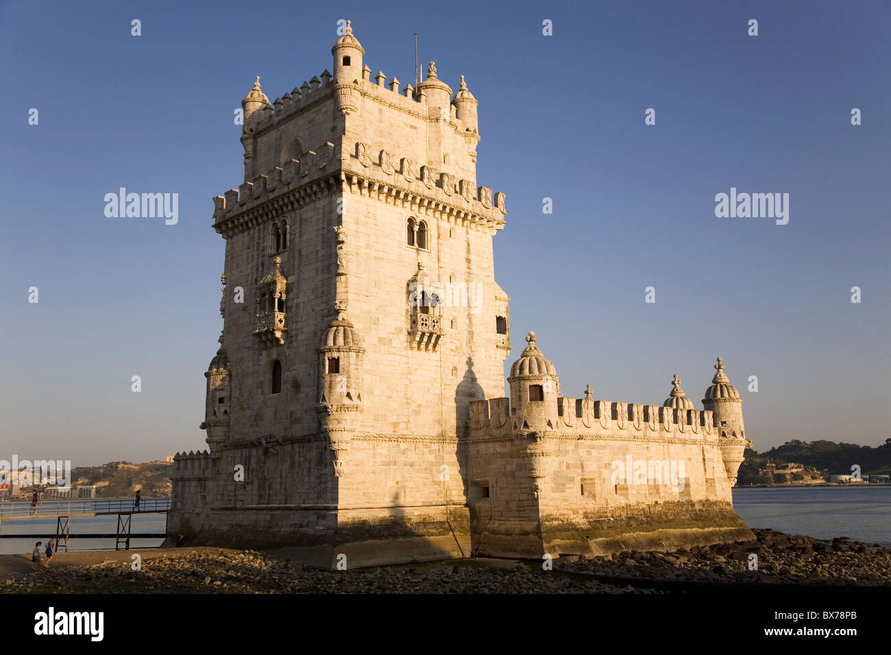 Die manuelinischen Stil Turm von Belem, UNESCO-Weltkulturerbe, Portugal Stockfoto