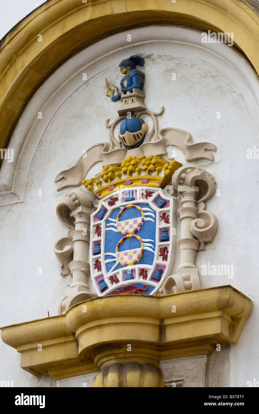 Wappen der Stadt Melilla auf die Stierkampfarena, Melilla, Spanien, Spanisch Nordafrika, Afrika Stockfoto