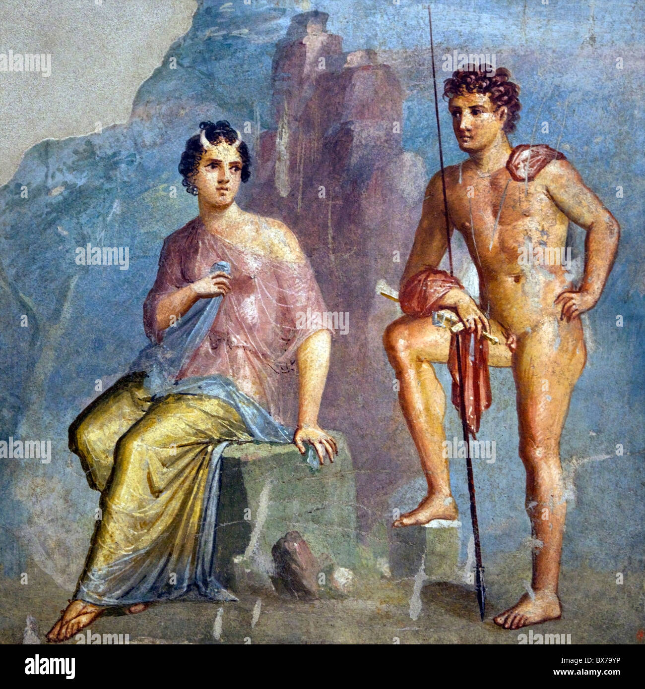 Argos bewacht die Nymphe Io, Haus des Meleagros aus Pompeji, Archäologisches Nationalmuseum Neapel, Kampanien, Italien Stockfoto