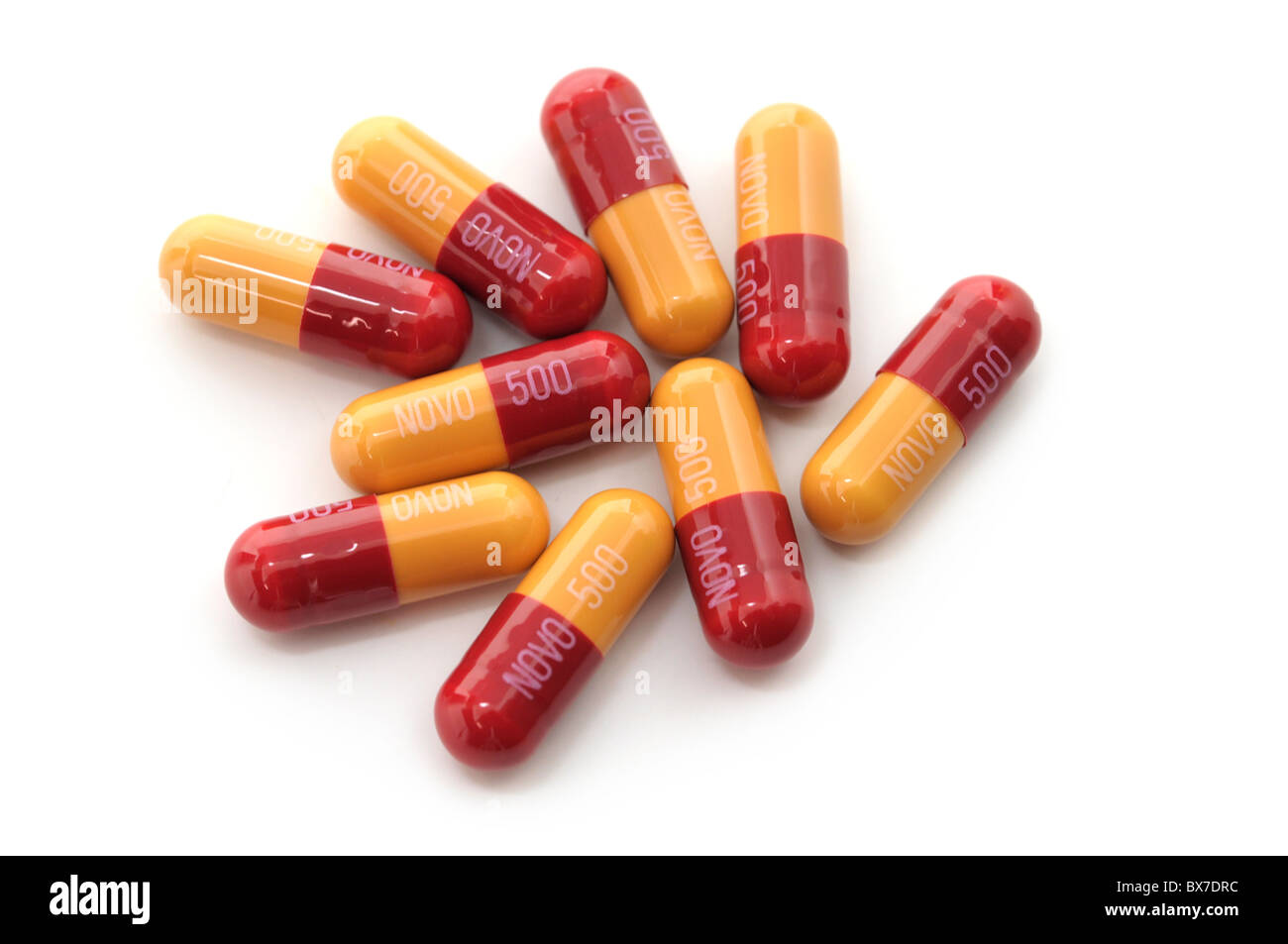 Antibiotika-Kapseln (Amoxicillin 500mg) Stockfoto