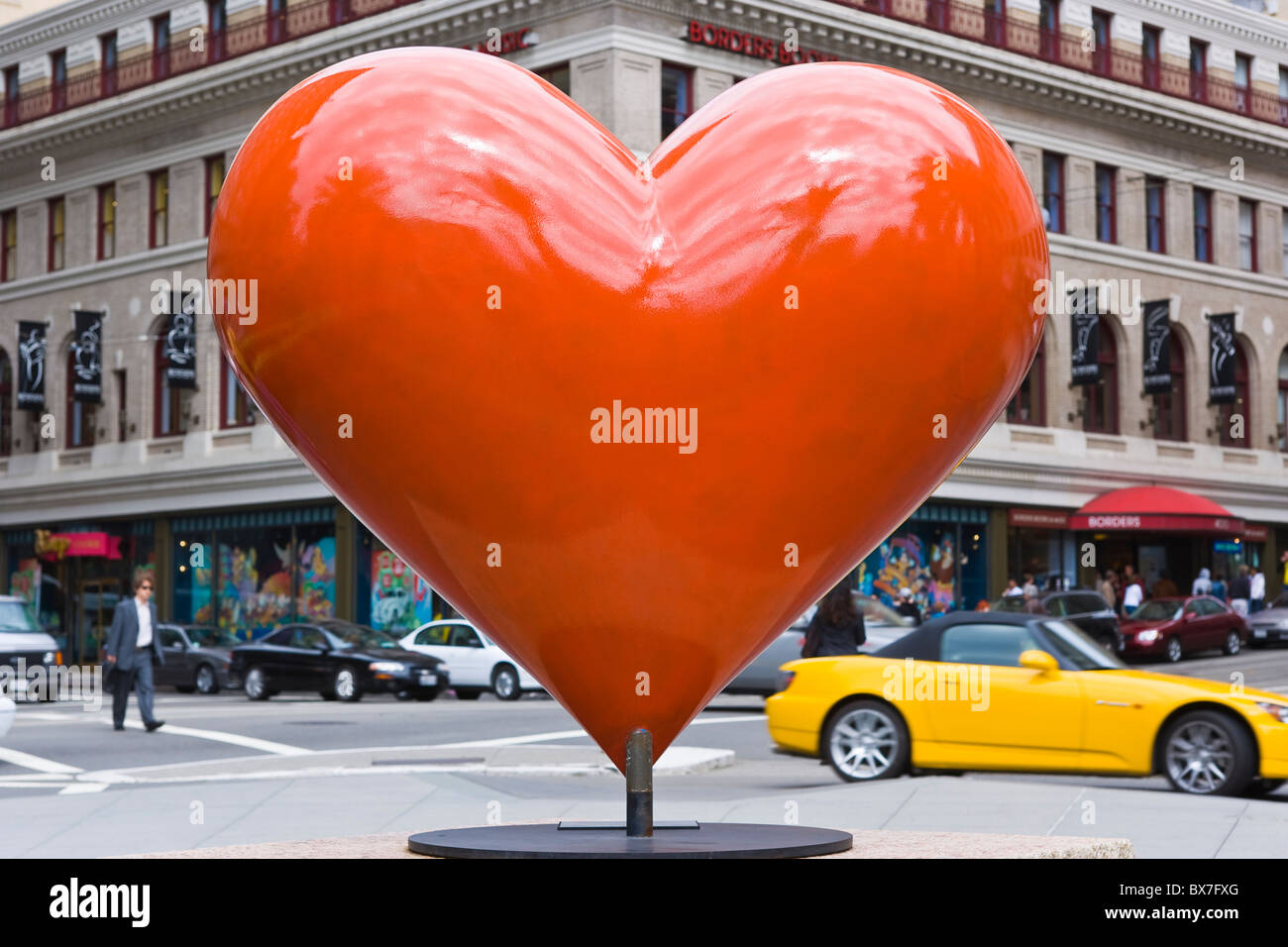 Herzen-Skulptur am Union Square, San Francisco, Kalifornien Stockfoto