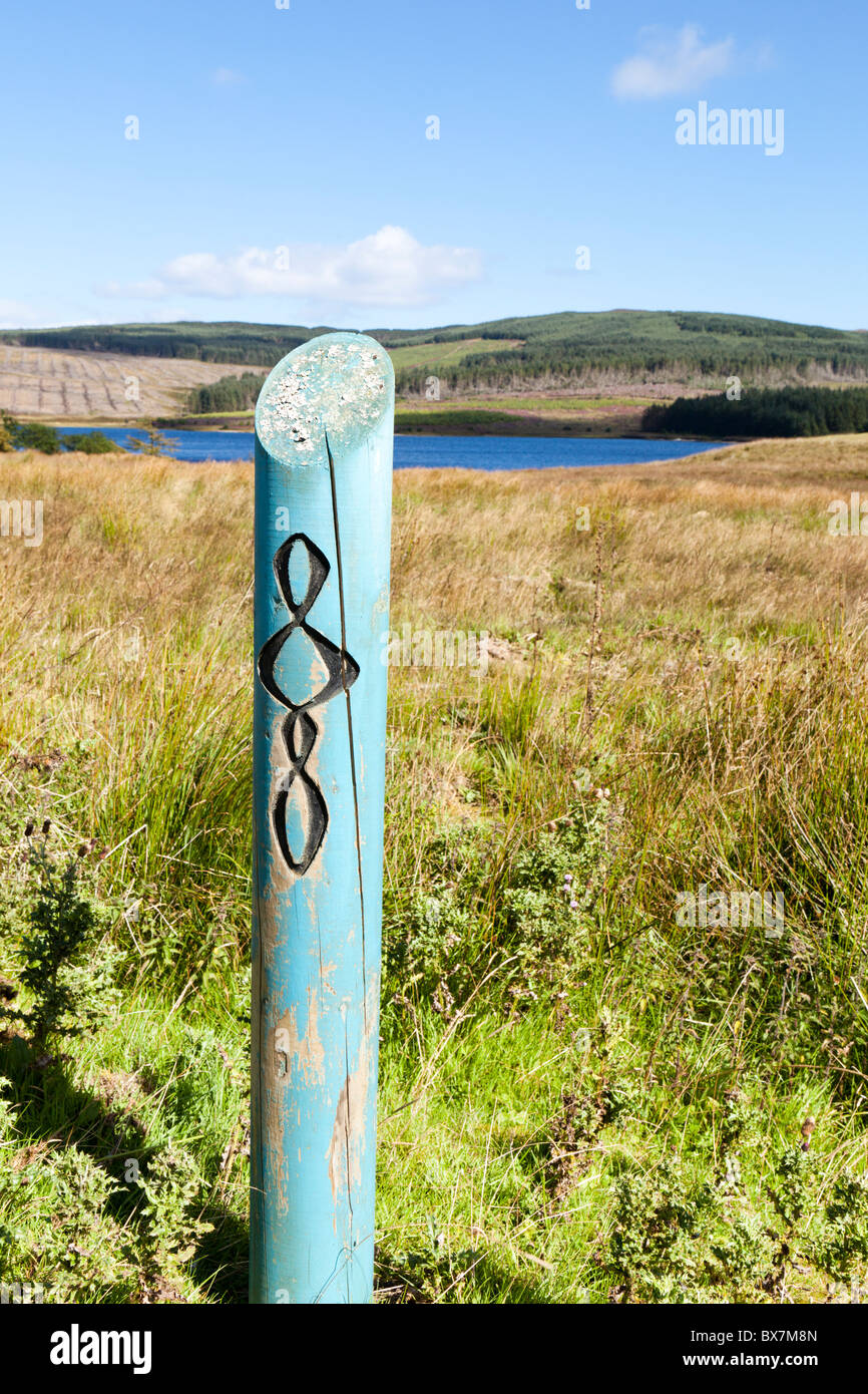 Auszuschildern Post bei Lussa Loch Kintyre dafür auf der Halbinsel Kintyre. Argyll & Bute, Scotland Stockfoto