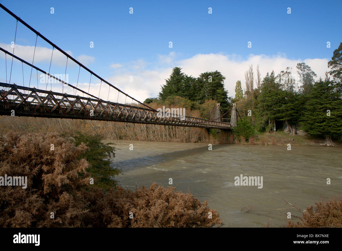 Clifden Brücke New Zealand, seltsam ähnlich wie Brunels Clifton Bridge Stockfoto