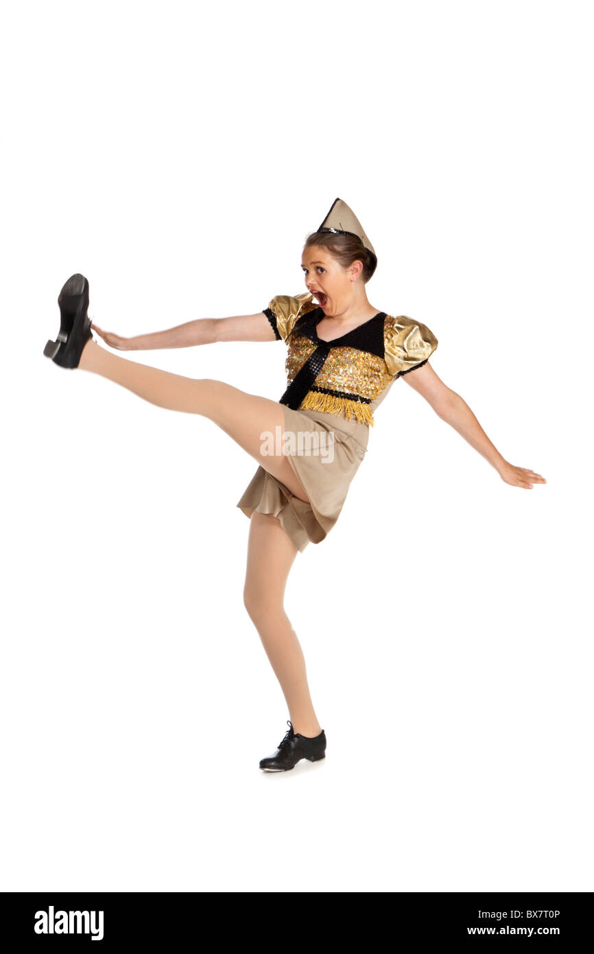 Junges Mädchen in einem Schwung der 1940er Jahre / jazz Candyman Tanzkostüm Stockfoto