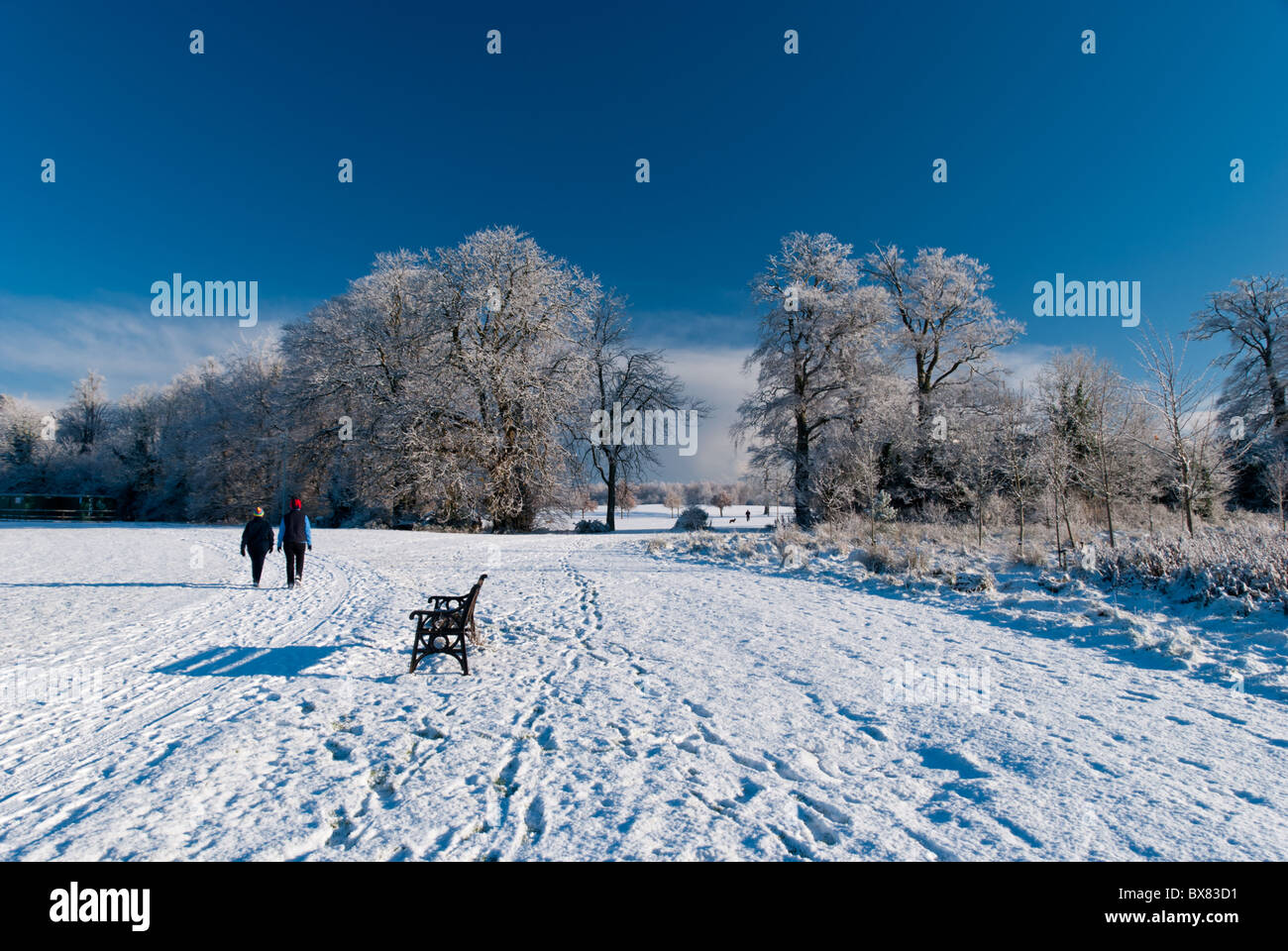 Fuß in ein Winter-Wunderland Stockfoto