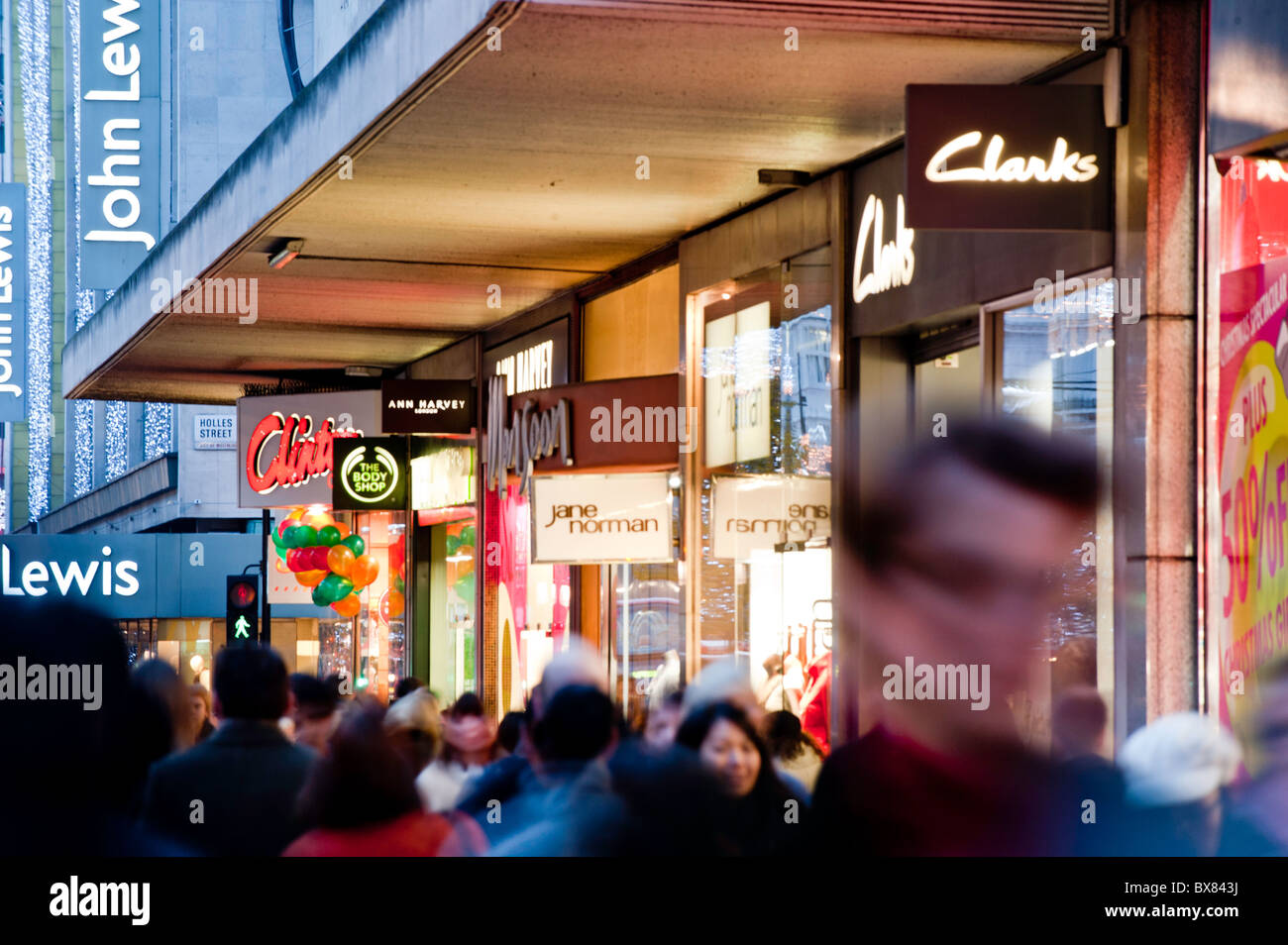 Oxford Street-Beleuchtung an Weihnachten 2010 Saison, London, Vereinigtes Königreich Stockfoto