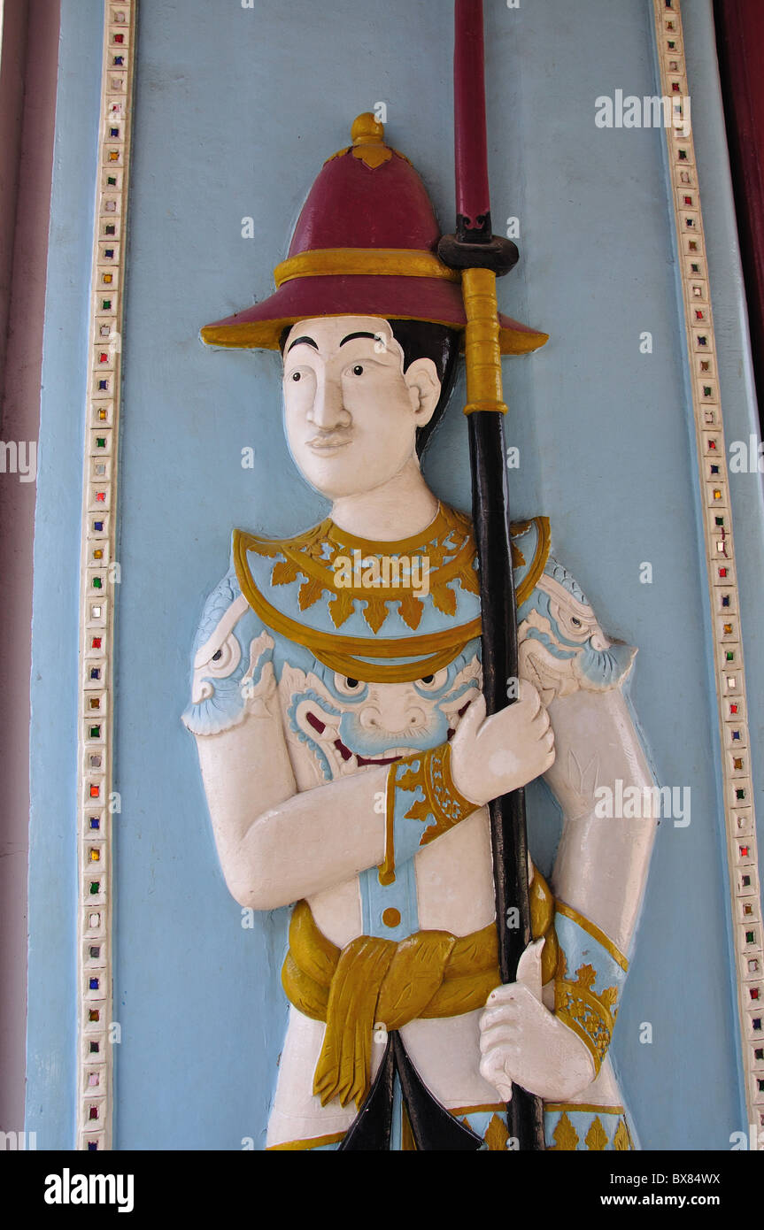 Türöffnung Carven auf Aphorn Phimok Prasat Pavillon, Grand Palace, Rattanakosin, Phra Nakhon Bezirk, Bangkok, Thailand Stockfoto