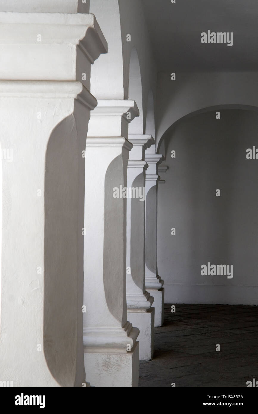 Spanisch kolonialen Architekturdetails, innere Gebäude Oaxaca, Mexiko Stockfoto