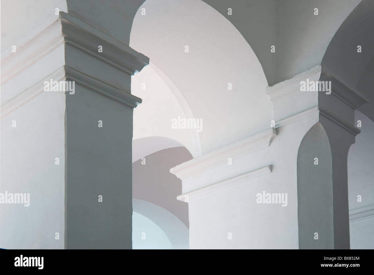 Spanisch kolonialen Architekturdetails, innere Gebäude Oaxaca, Mexiko Stockfoto