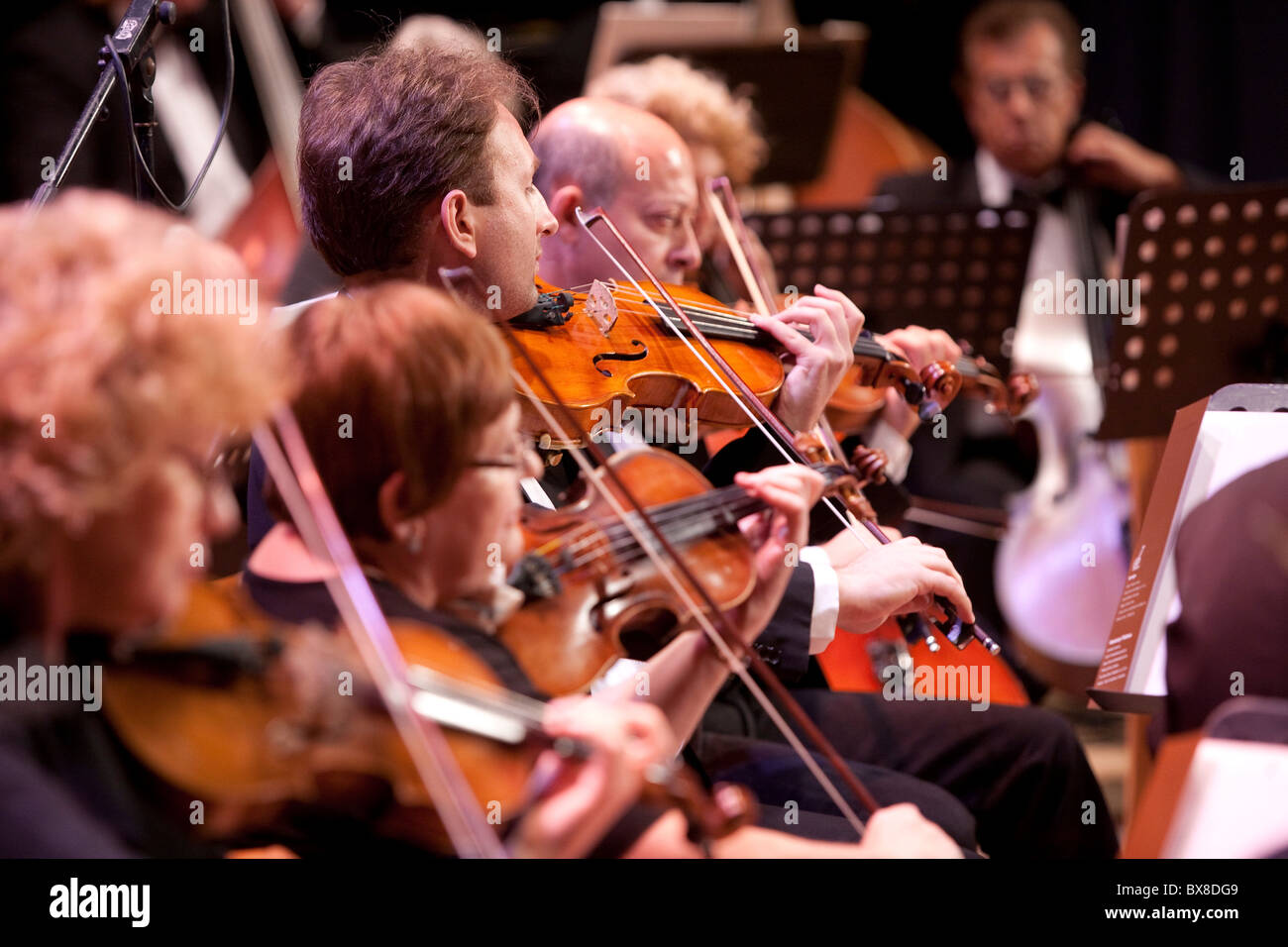 Ashdod Symphony Orchestra unter der Leitung von Mark Wallach Stockfoto
