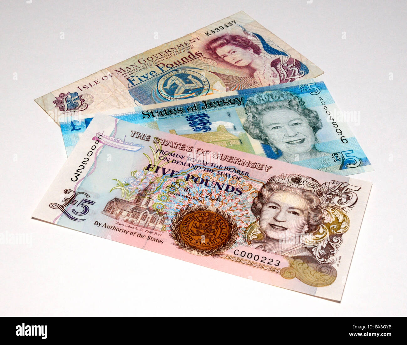 UK-Insel-Banknoten. Stockfoto