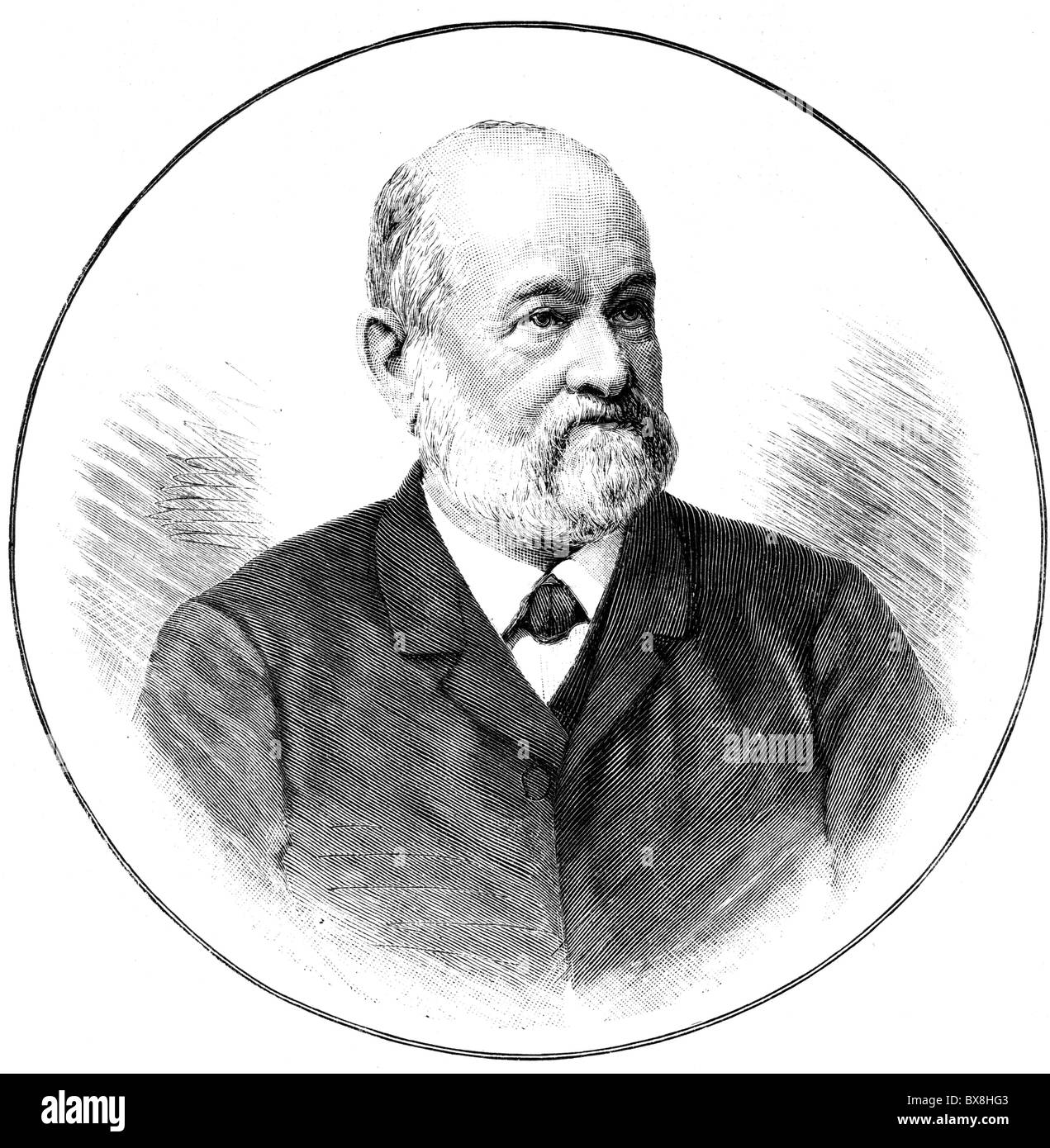 Haehnel, Ernst Julius, 9.3.111.3 - 22.5.1891, deutscher Bildhauer, Porträt, Holzgravur, erschienen im Jahre 1891, Stockfoto