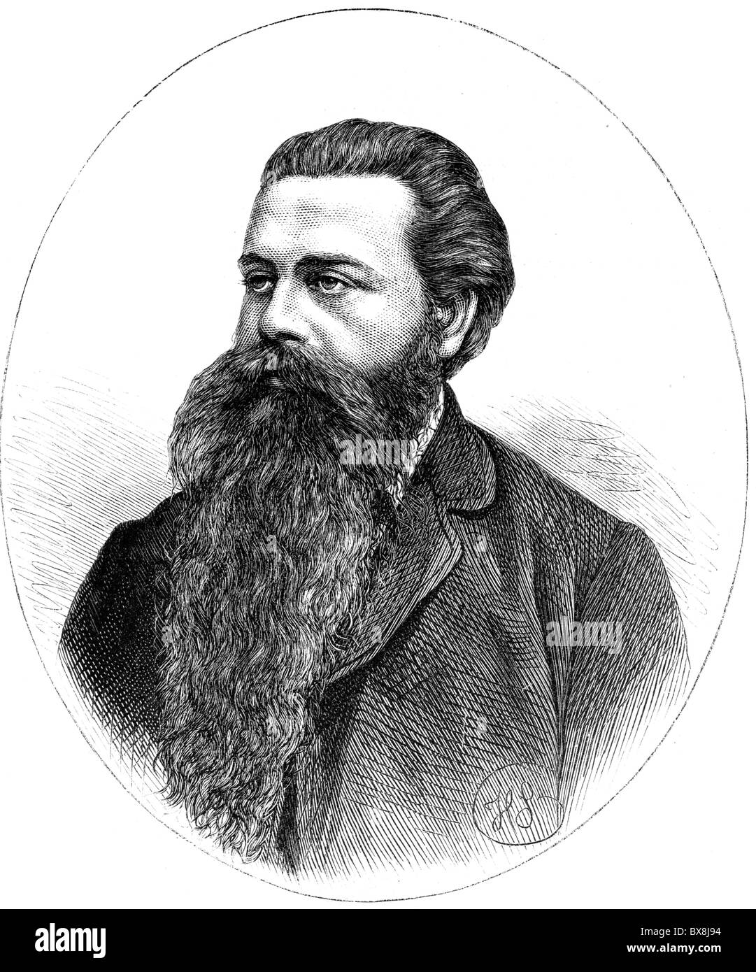 Hartmann, Eduard von, 23.2.1842 - 5.6.1906, deutscher Philosoph, Porträt, Holzgravur, Ende des 19. Jahrhunderts, Stockfoto