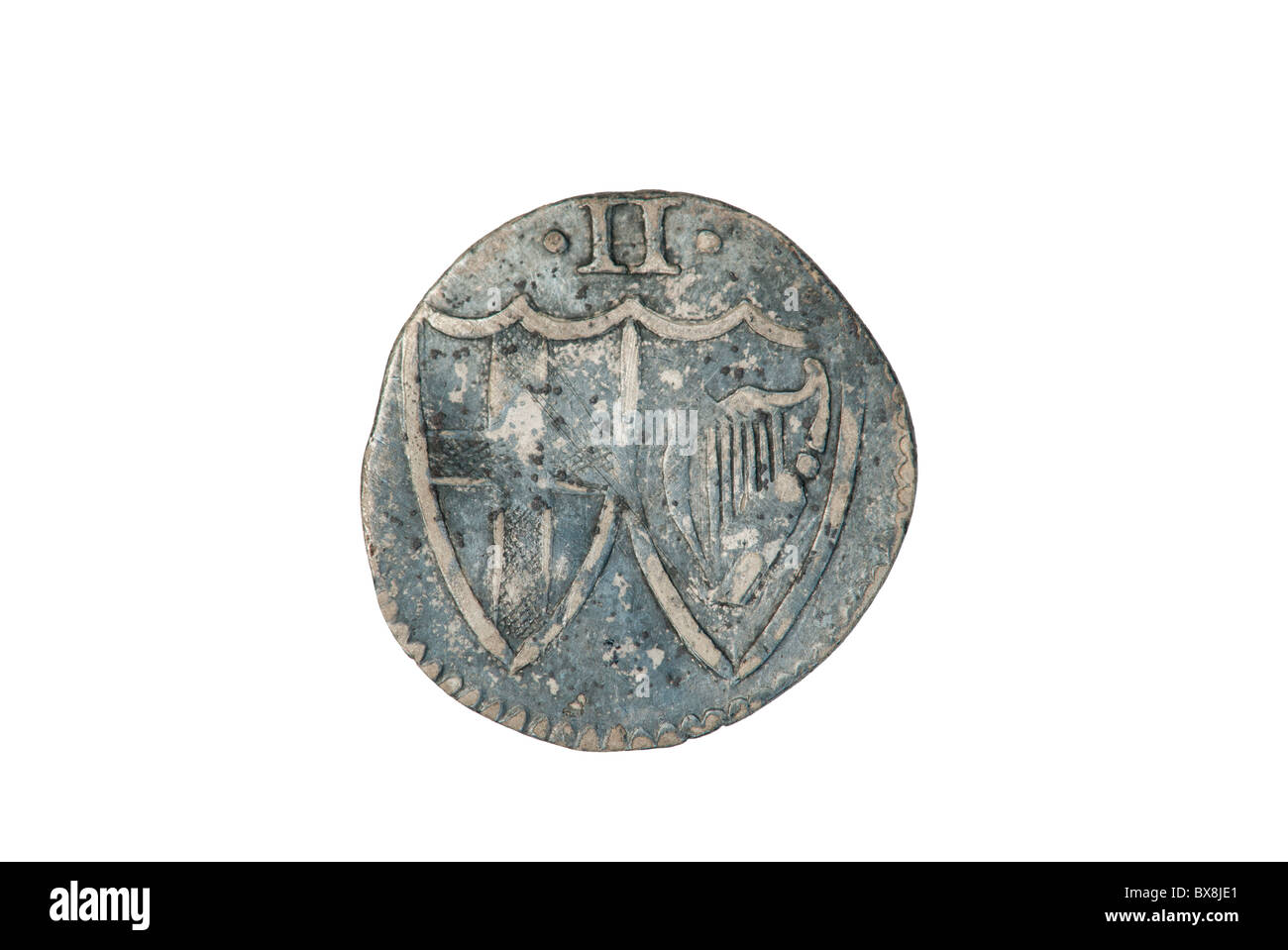 Englischen Commonwealth Halfgroat - Rückseite Stockfoto