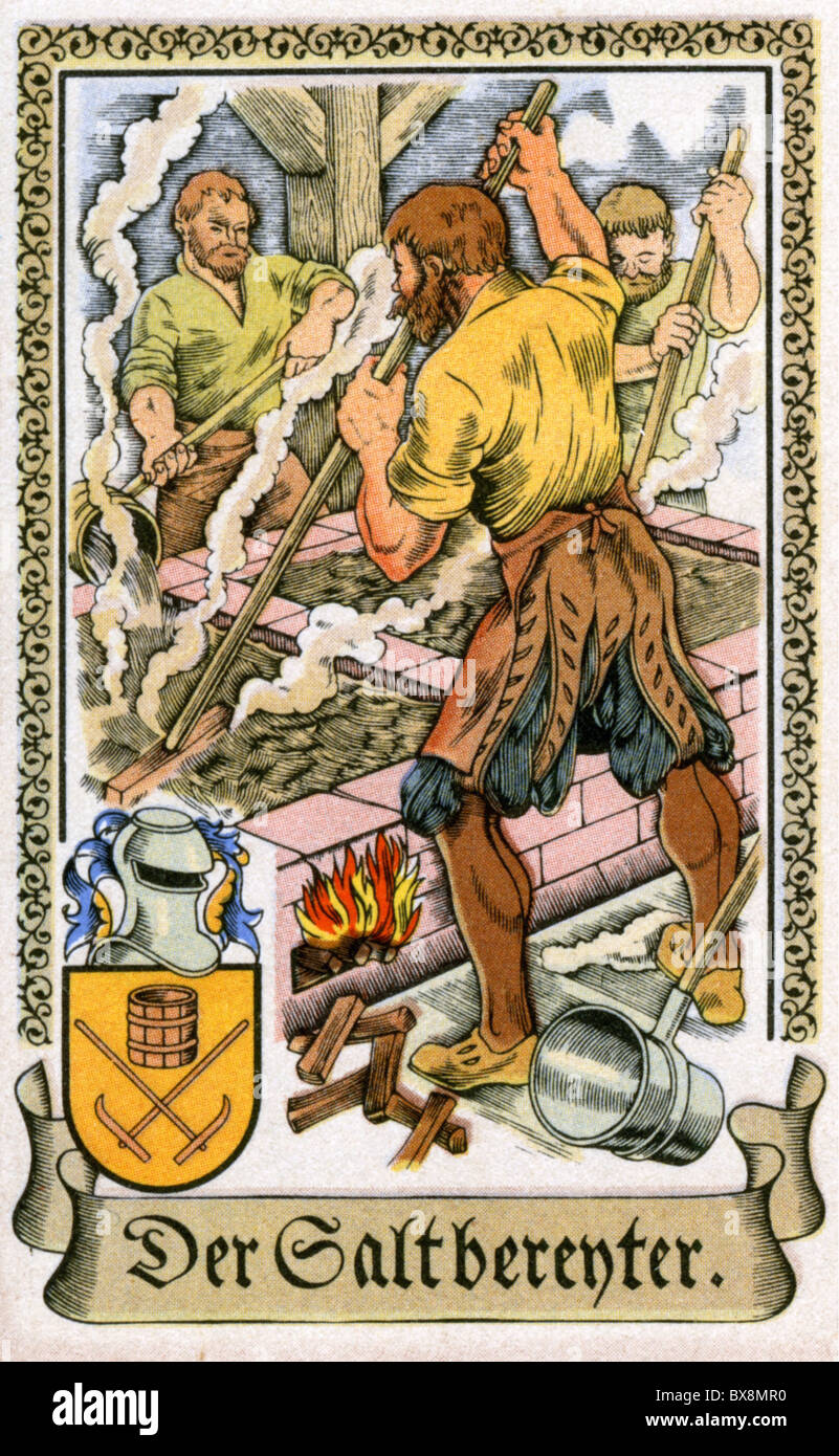 Personen, Berufe, salter, um 1575, Farbdruck, Zigarettenkarte, Tengelmann, Mühlheim/Ruhr, 1934, , Zusatz-Rechteklärung-nicht verfügbar Stockfoto