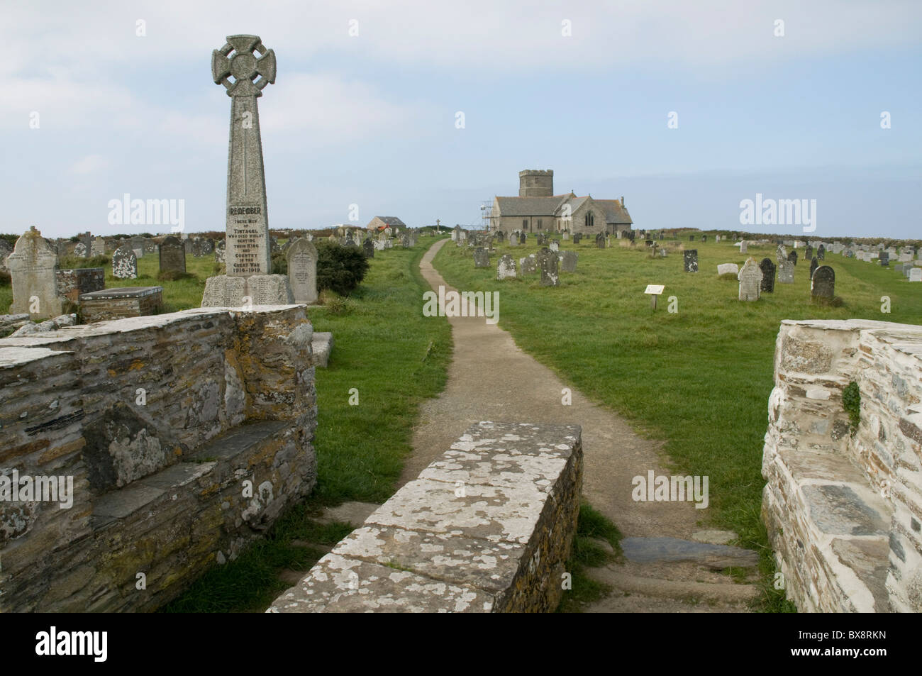 Tintagel Pfarrkirche, Cornwall, St Materiana. Stockfoto