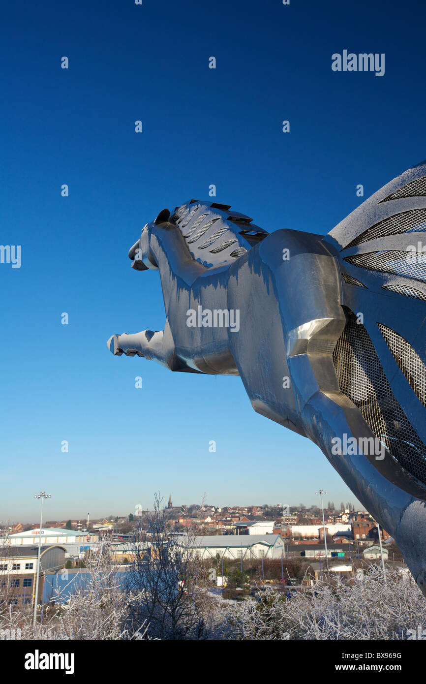 Statue von acht legged Pferd Sleipnir Odins Wednesbury West Midlands England UK Stockfoto