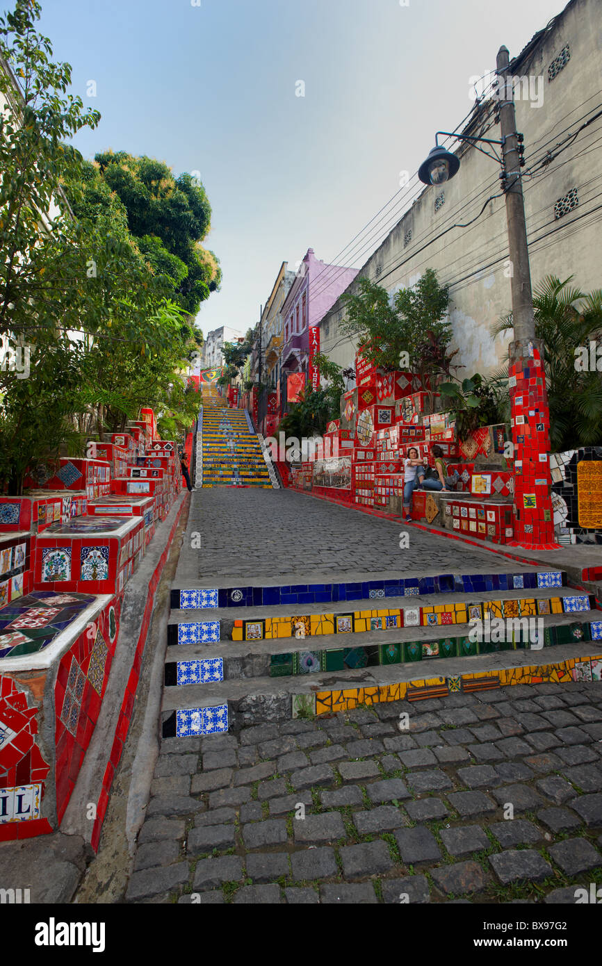 Escadaria Selaron, Rio De Janeiro, Brasilien Stockfoto