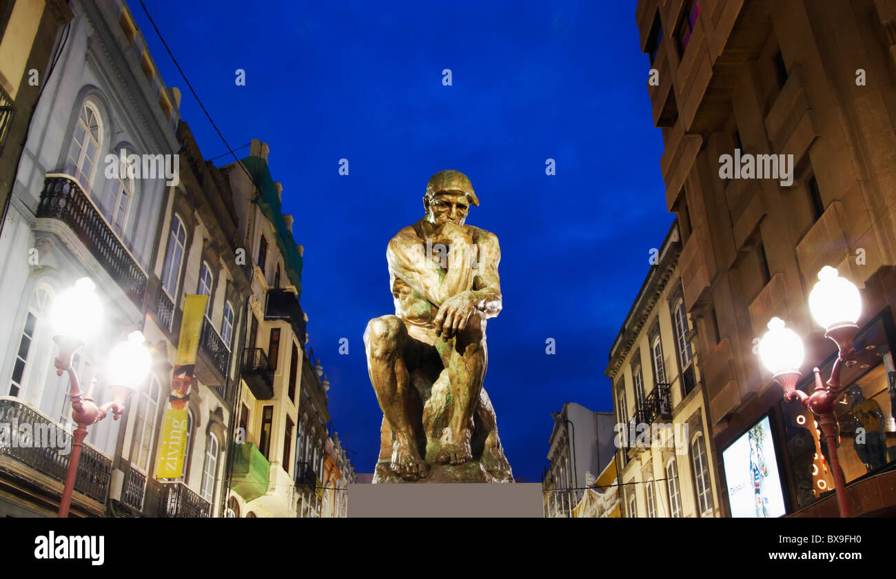 Der Denker, Original Bronze-Skulptur von Auguste Rodin. Stockfoto