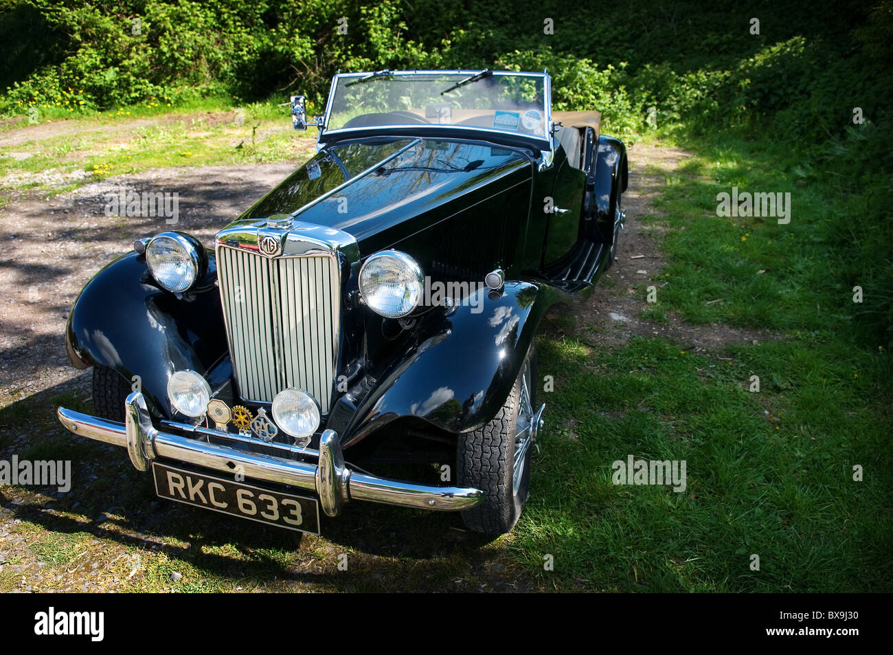 Bild: www.martinphelps.com - 26.04.09 - fahren es Tag bei der Royal Oak, Bishopstone, Wiltshire - Graham Smith 1952 MG TD Stockfoto