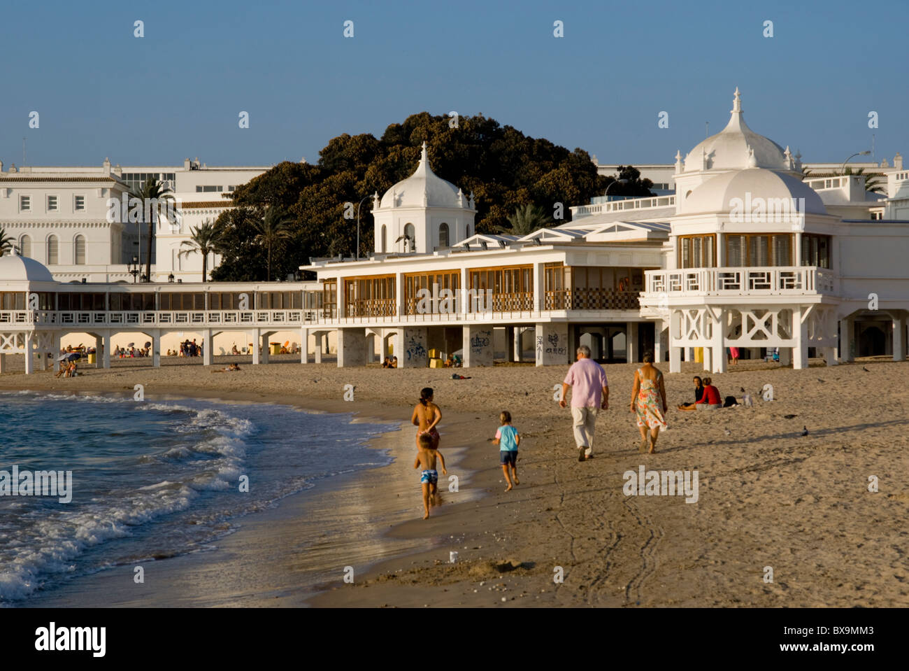 Cadiz, Playa De La Caleta, Baneario Stockfoto