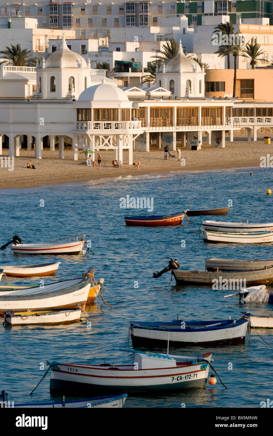 Andalusien, Cadiz, Playa De La Caleta, Baneario Stockfoto