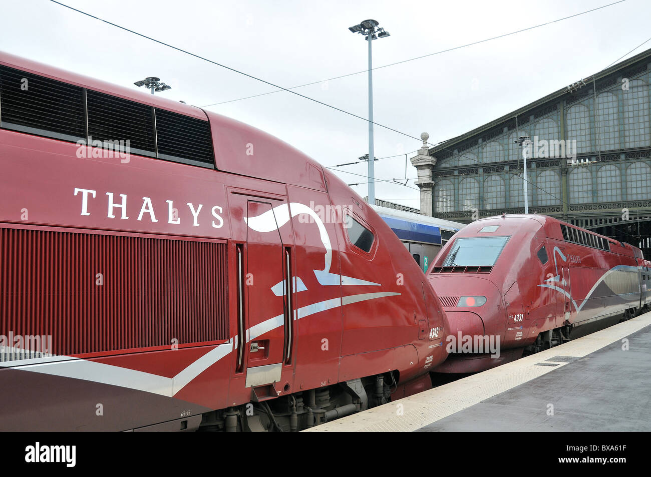 Thalys Zug Bahnhof Nord, Paris, Frankreich Stockfoto