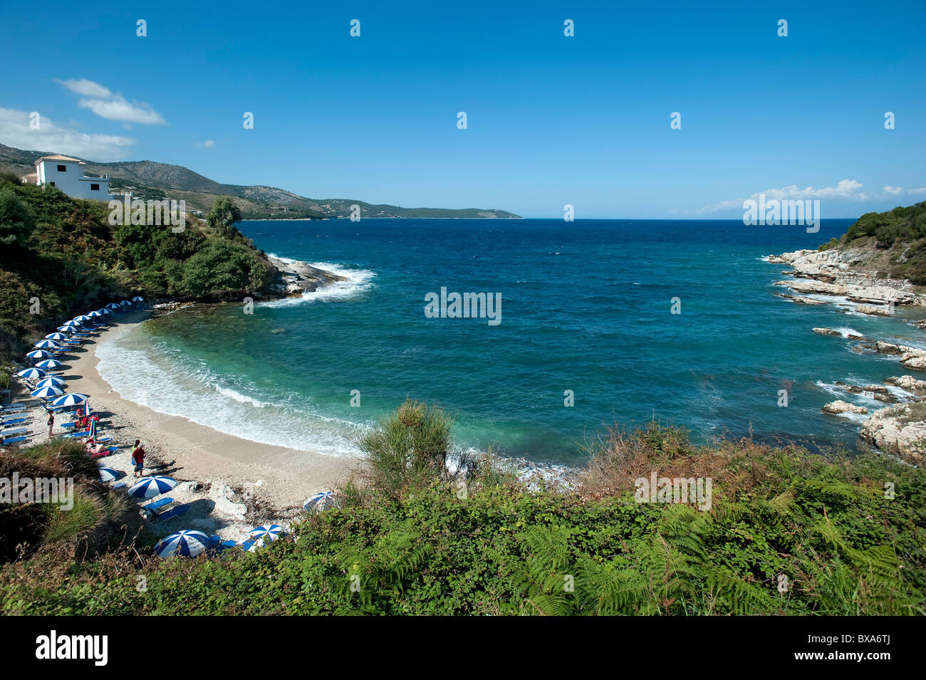 Kassiopi Beach, Korfu, Griechenland Stockfoto