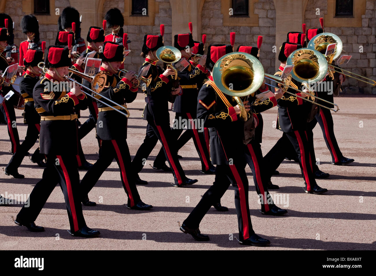 Wechsel der Wachablösung, Schloss Windsor, Windsor, Berkshire, England Stockfoto