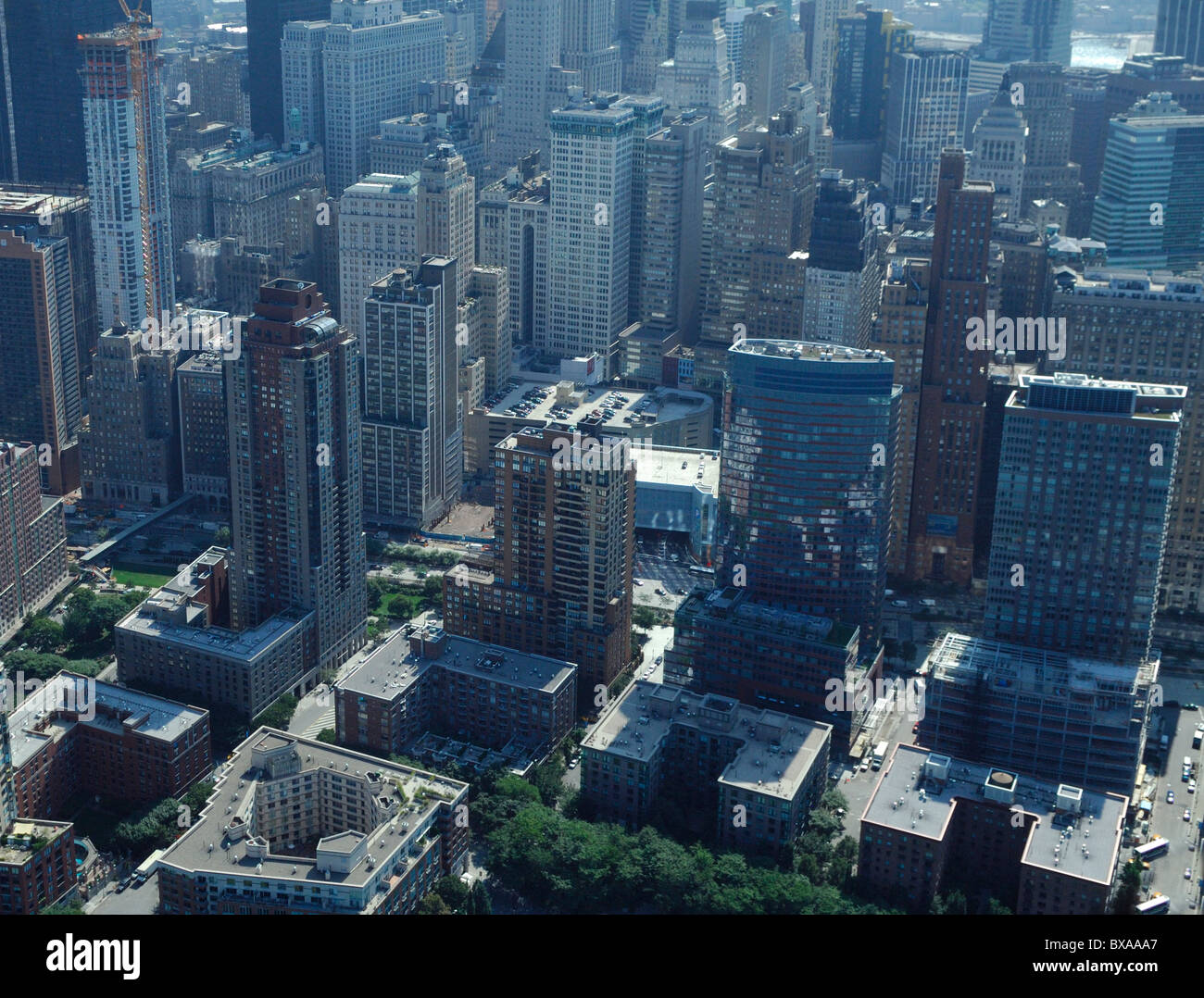 Luftaufnahme von Tribeca, Lower Manhattan, New York City, USA Stockfoto